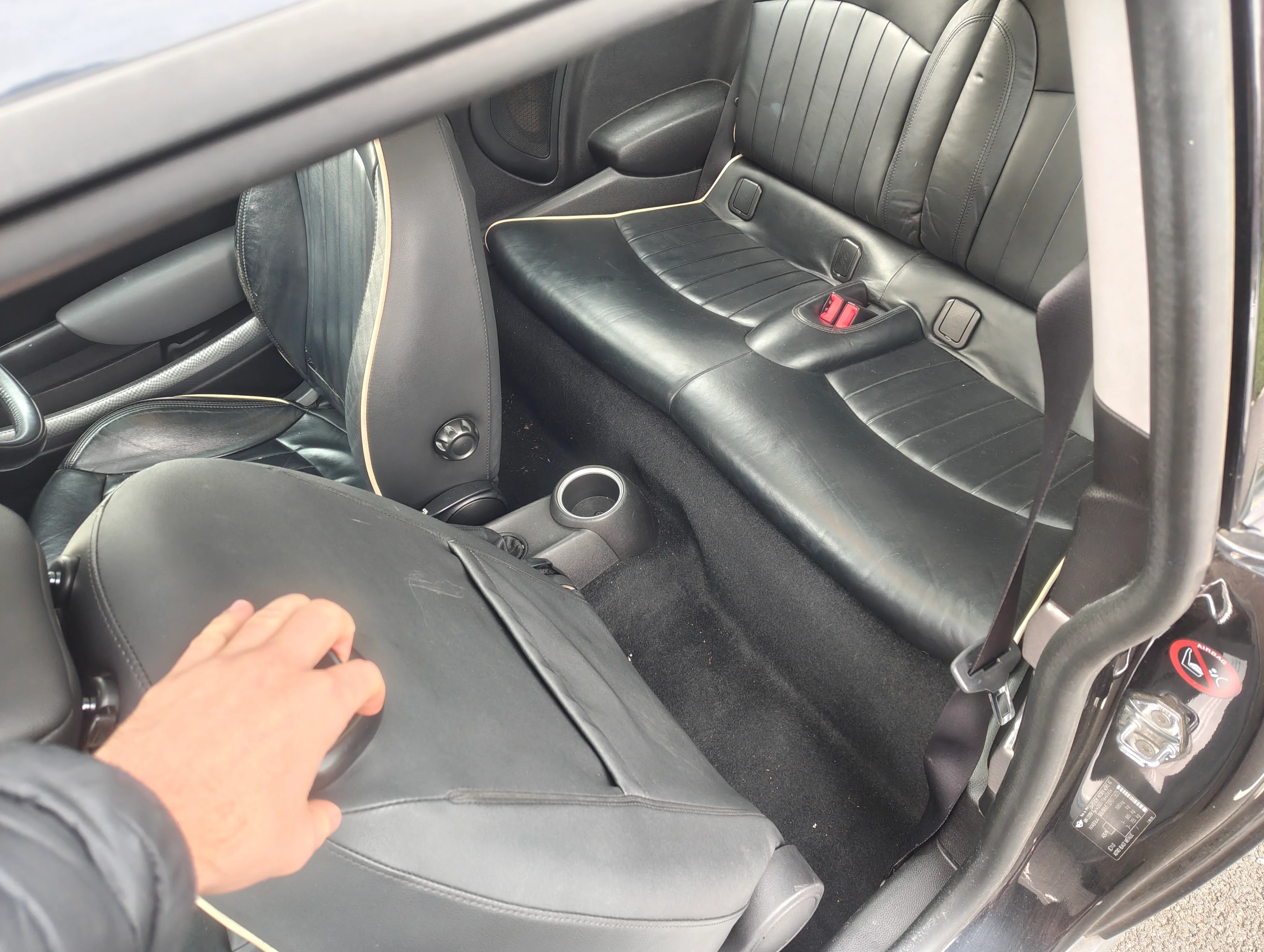 Collapsed front passenger seat