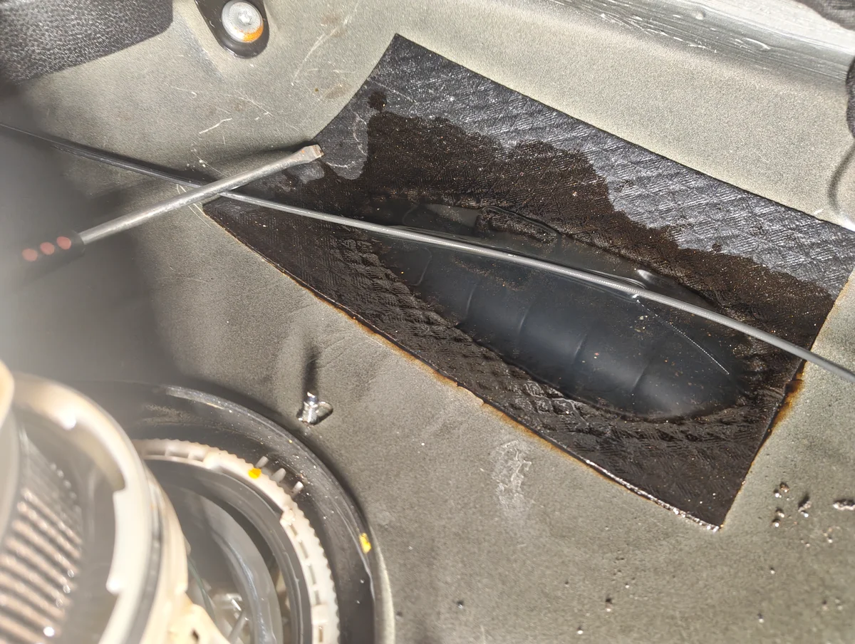 Fuel soaked seat