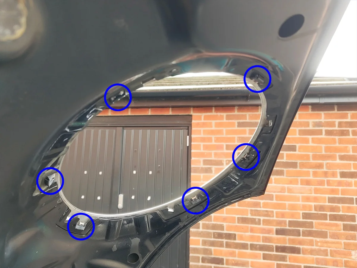 Inside headlight trim