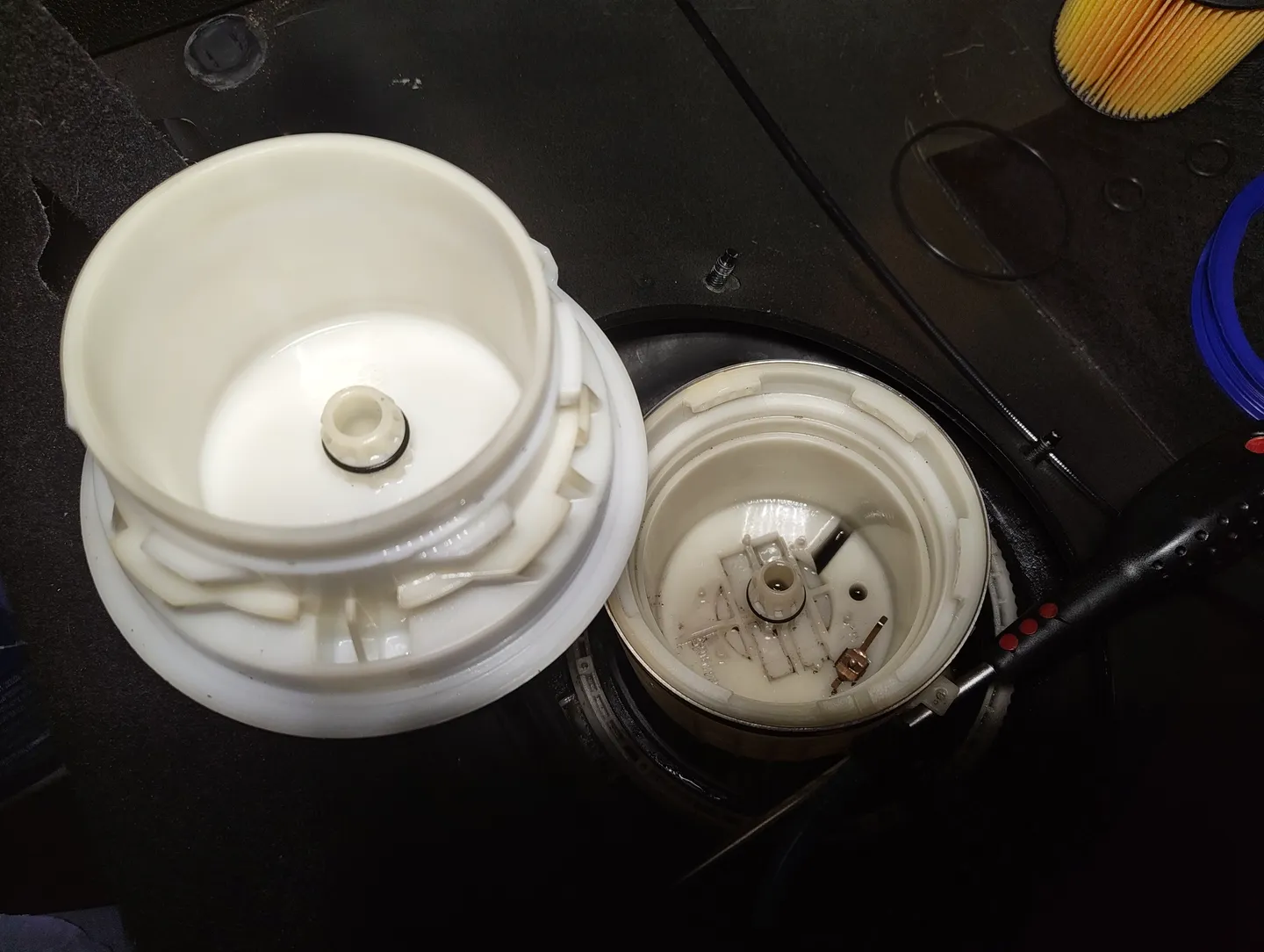 New fuel filter housing seals installed