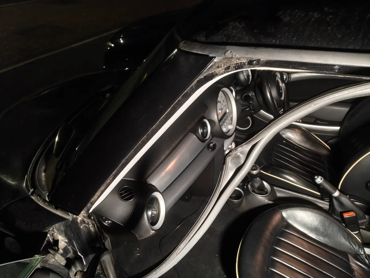 Removed nearside door seal