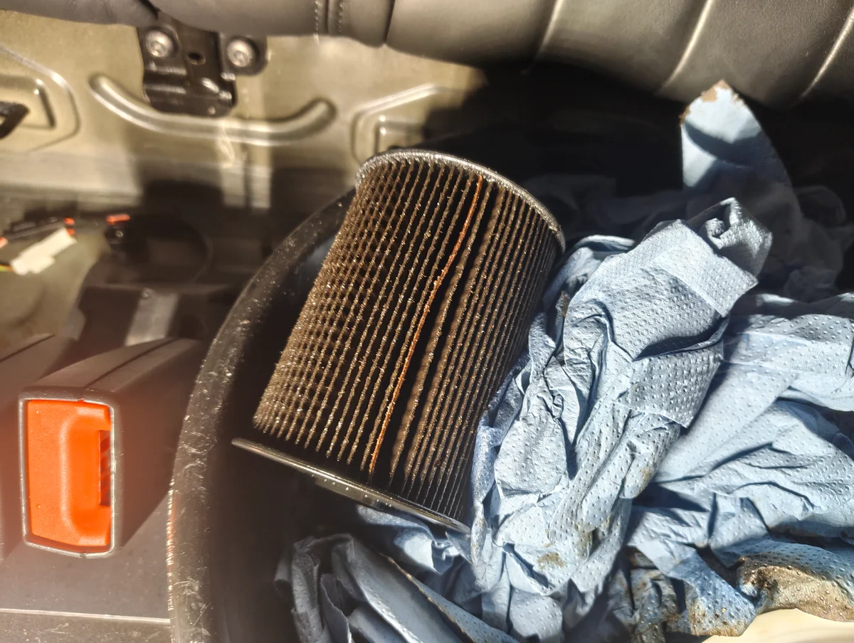 Fuel filter removed