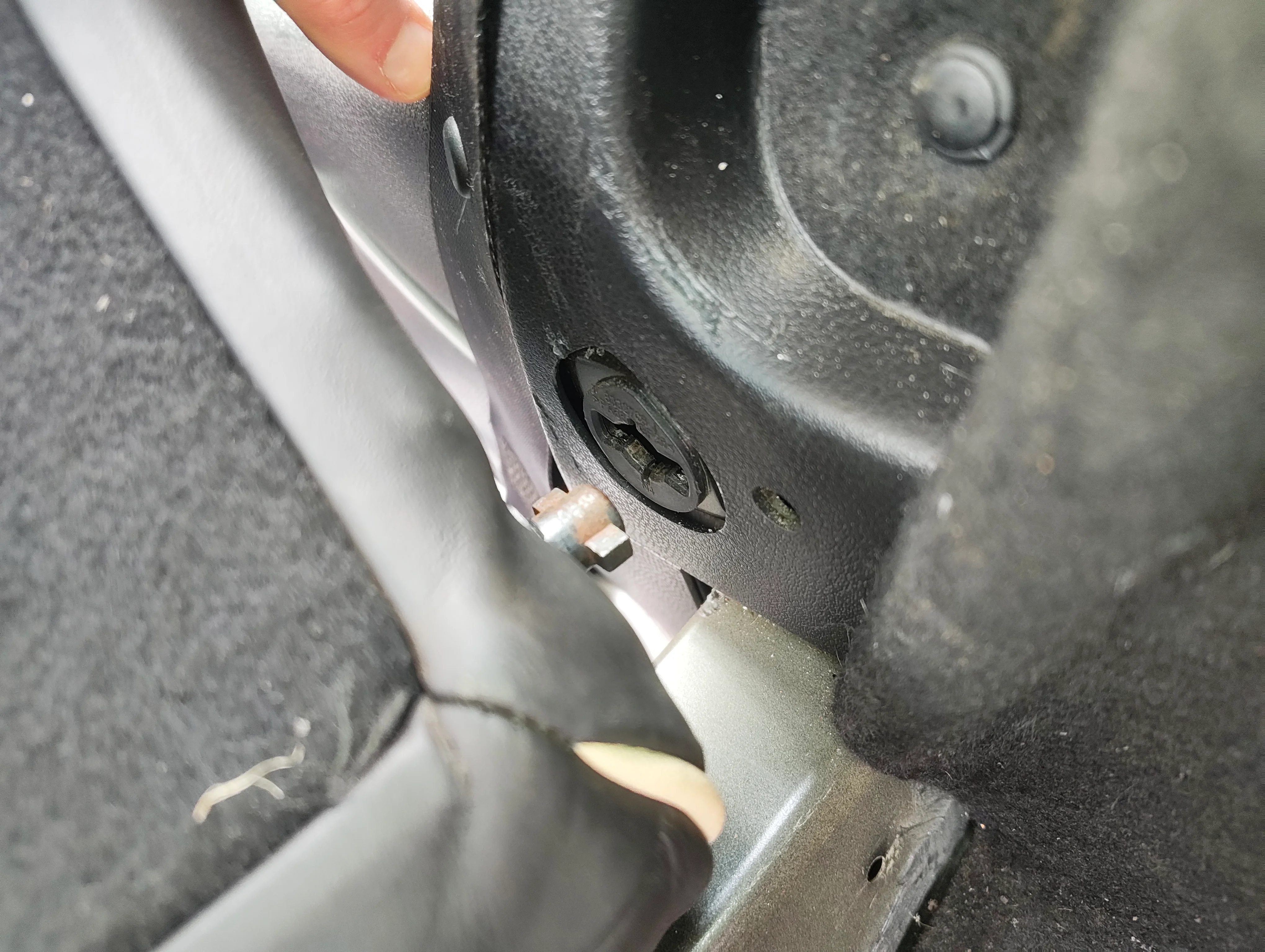 Seat back hinge removed