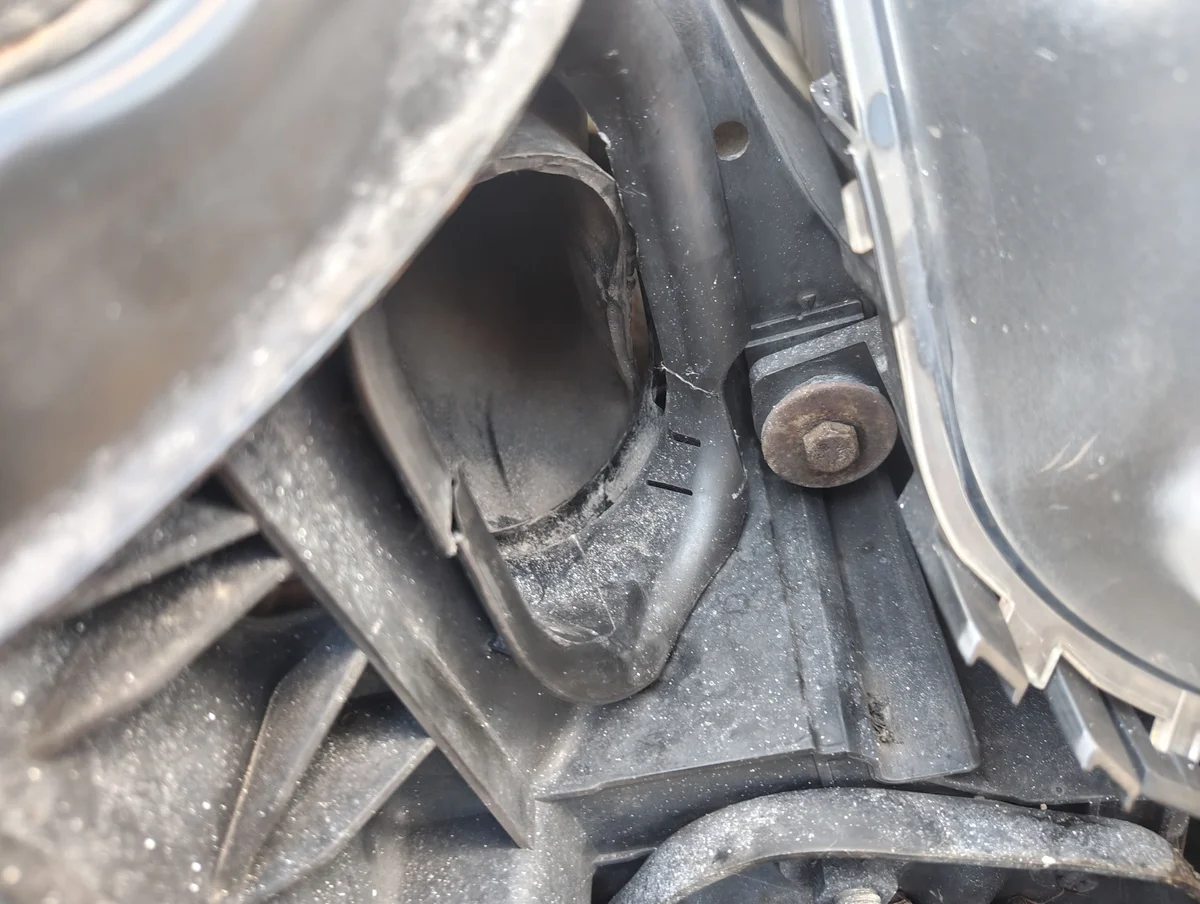 View of the air intake duct inlet
