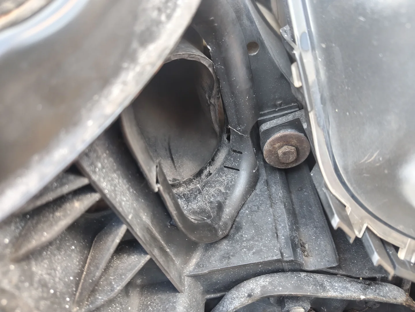 View of the air intake duct inlet